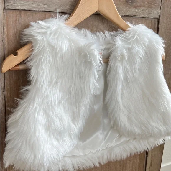 Gymboree White Faux Fur Cropped Vest for Kids - Picture 3 of 5